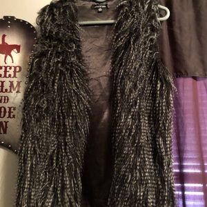 Faux feather vest